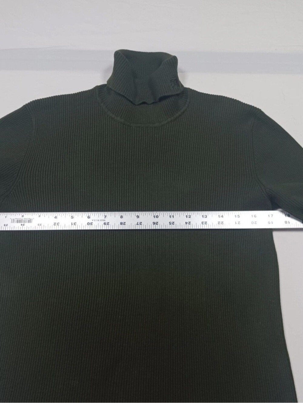 VTG Lauren Ralph Lauren Sweater Women's Turtleneck Ribbed Dark Olive Green XL - Picture 7 of 9